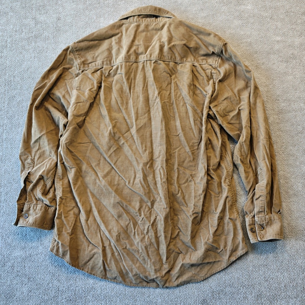 Woolrich Mens Corduroy Button Down Shirt Tan Khaki Long Sleeve Size Medium - Picture 8 of 8
